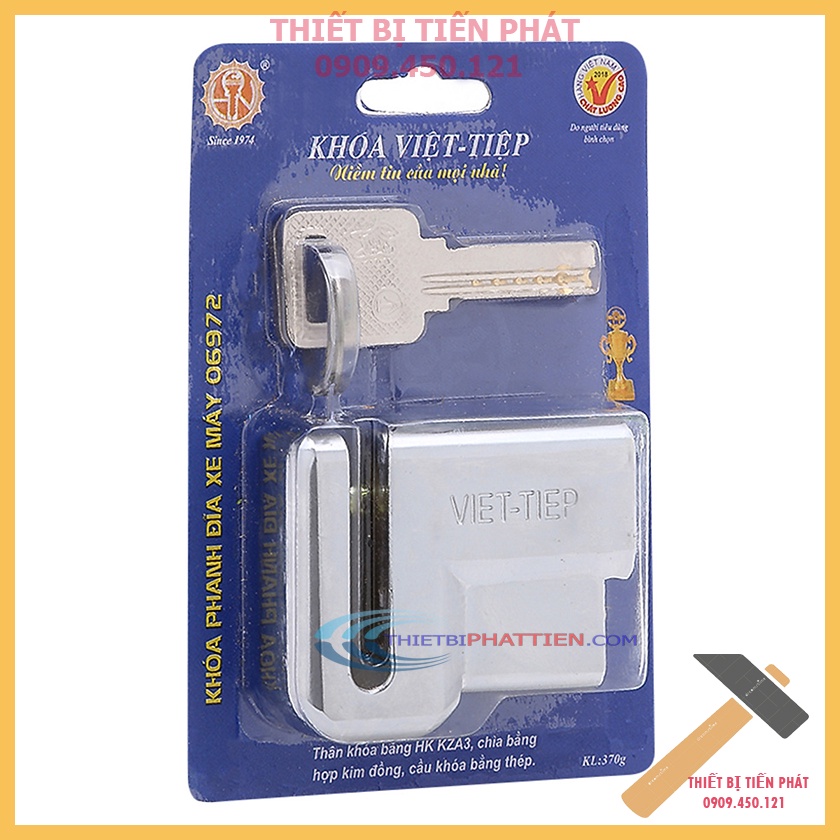 Ổ Khóa Đĩa Xe Máy VIỆT TIÊP 06972 Hợp Kim Chống Cắt (Chính Hãng)