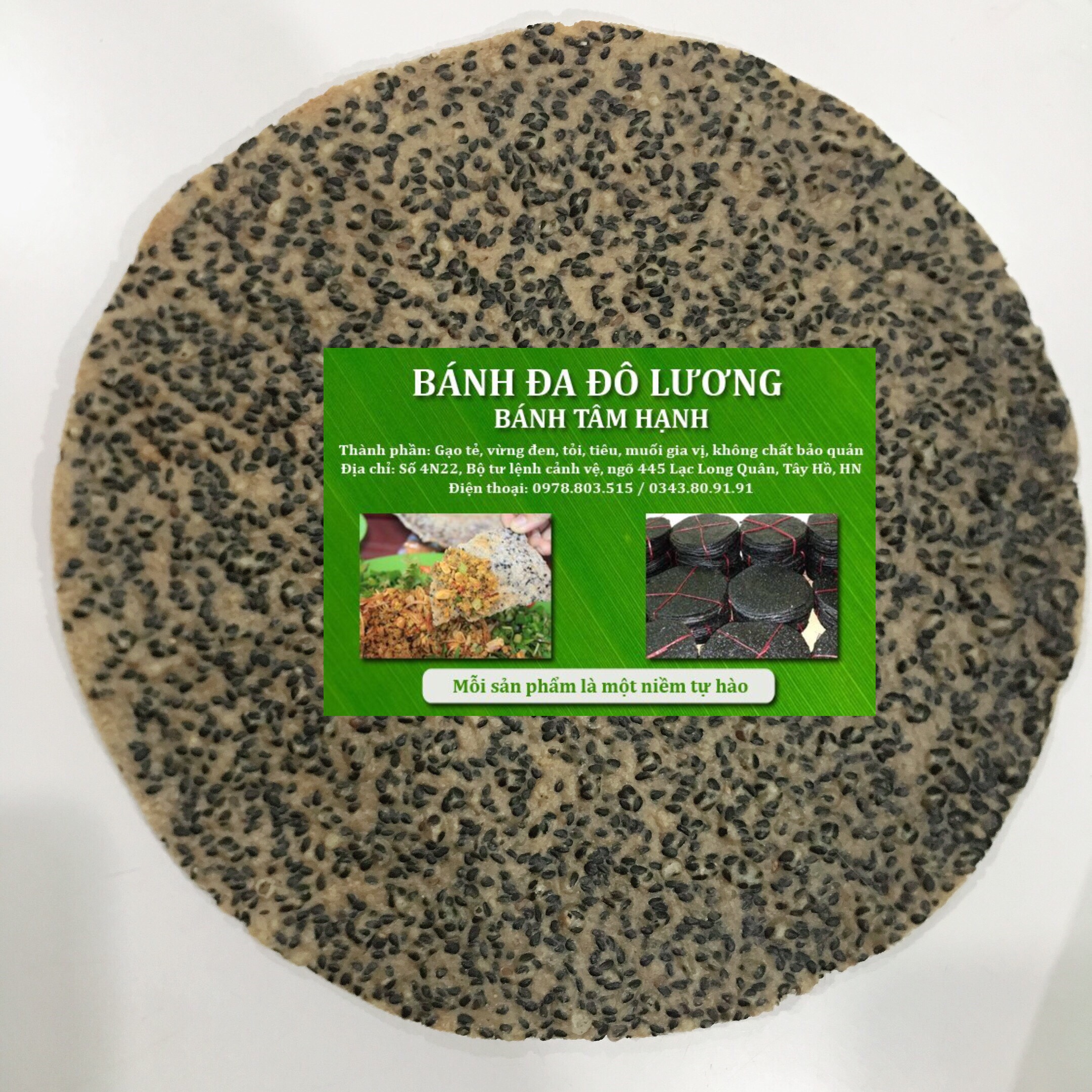 Bánh đa vừng đen Đô Lương - đặc sản Nghệ An set 10 chiếc