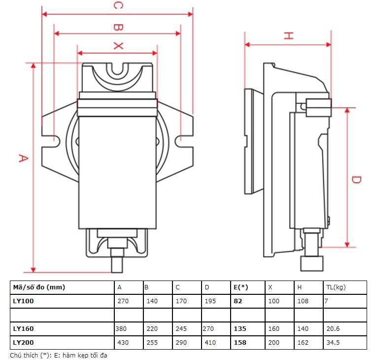 Ê tô bàn phay Machine vice 6inch/160mm LY160 .Cimic