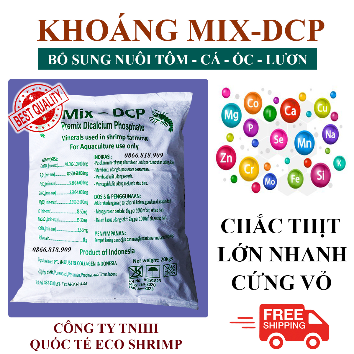 Combo Khoáng Tạt Và Vi Sinh Nuôi Tôm - Cá - Koi - Lươn