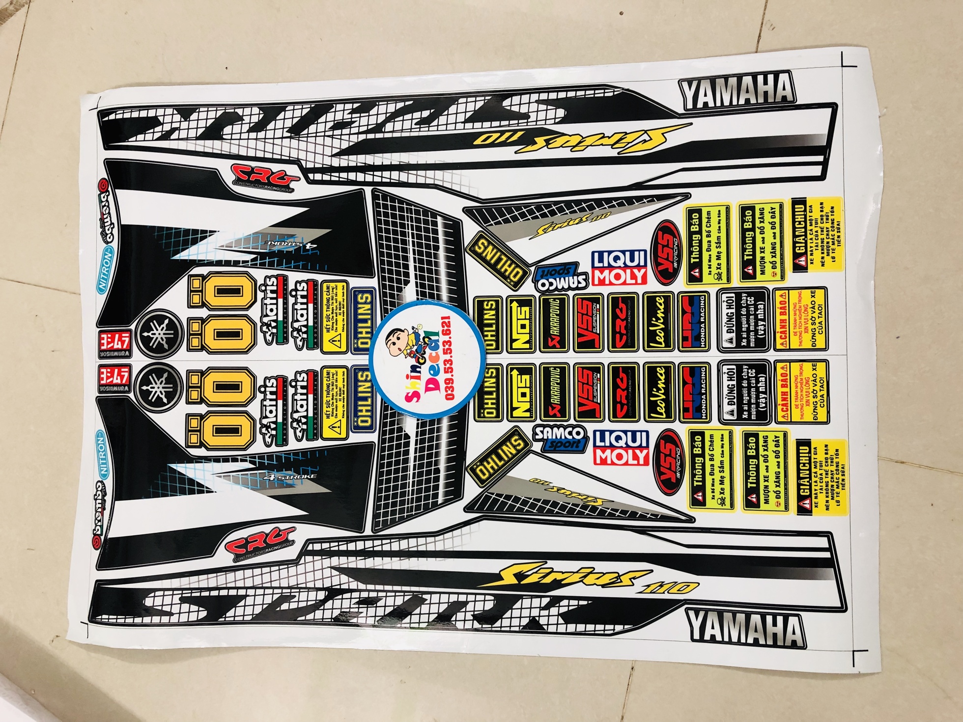 tem rời sirius trắng đen