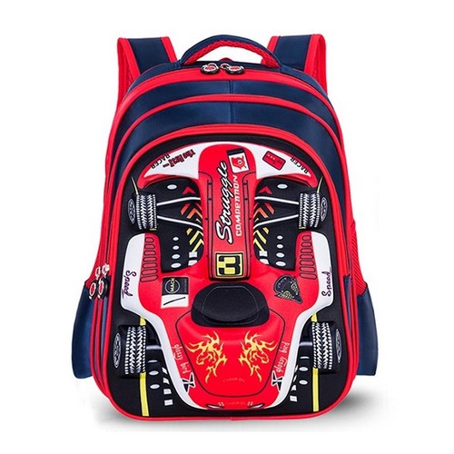 Balo chống gù lưng in hình oto 3D size 42 cm