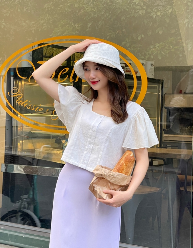 MIỀU_ÁO KIỂU TAY BÈO LEILA