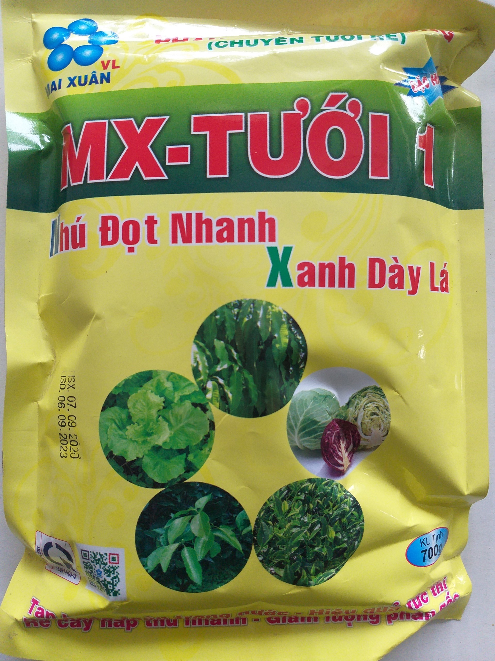 Phân bón trung vi lượng chuyên tưới rễ - mx tưới 1 - bung đọt nhanh xanh dày lá - 700gr