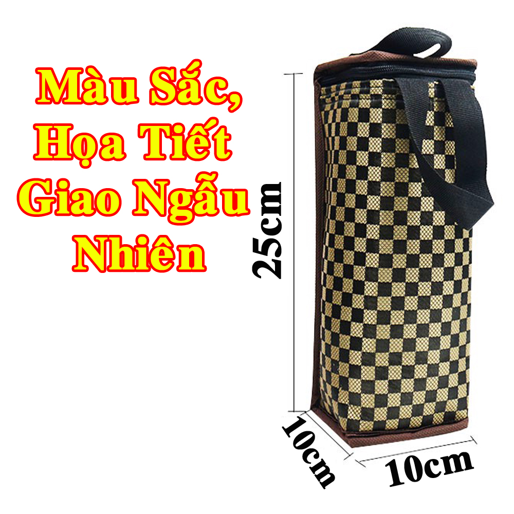 Túi đựng bình giữ nhiệt bình 0.8L-1L-1.2L-1.5L-1.8L Túi đựng hộp cơm, hoạ tiết - thổ cẩm -GIAO NGẪU NHIÊN