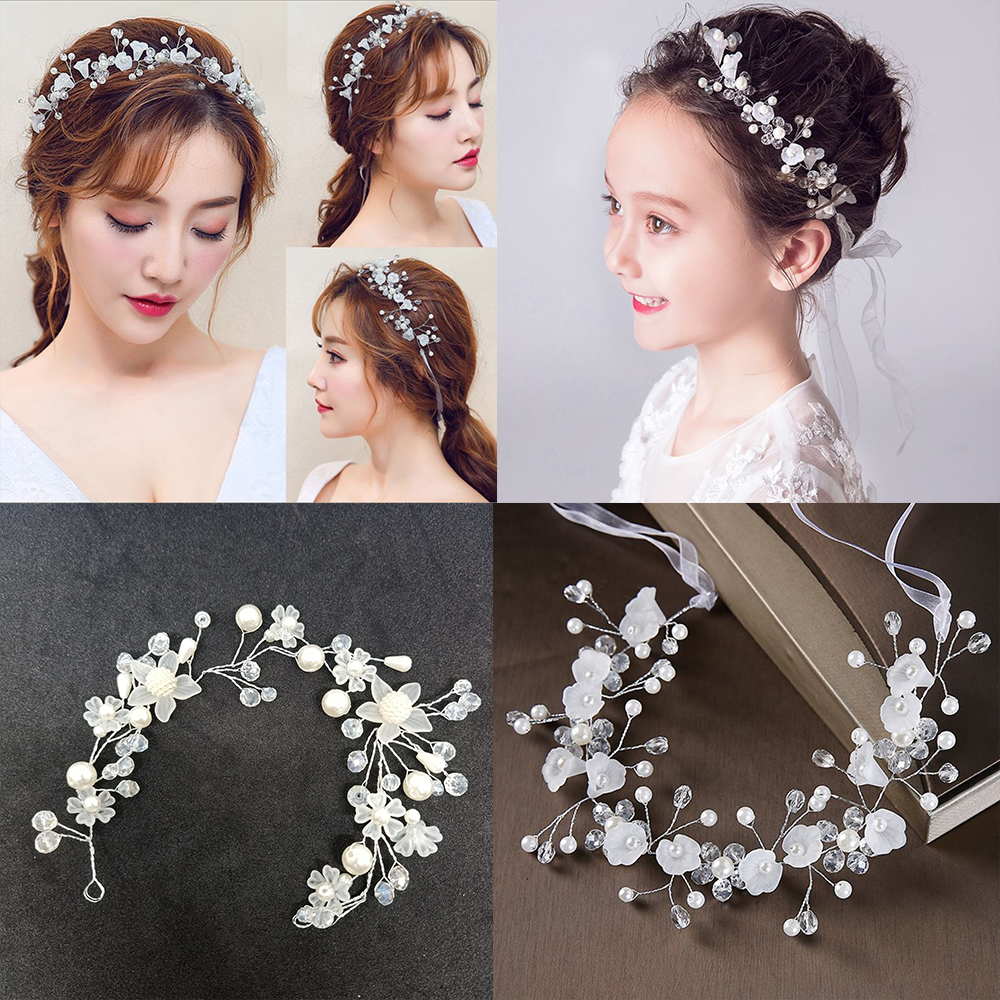Dây cài tóc pha lê đính hạt cườm 90 số 6