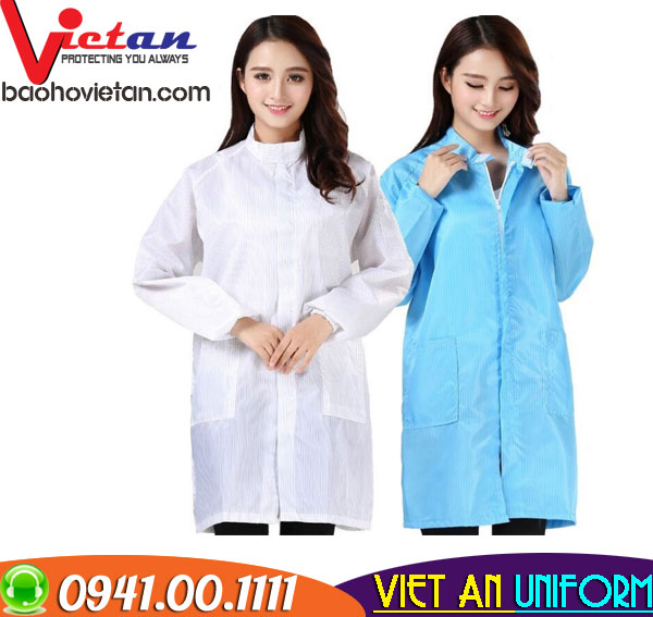 Áo blouse chống tĩnh điện phòng sạch tay dài - công ty tnhh sx - tm may việt an