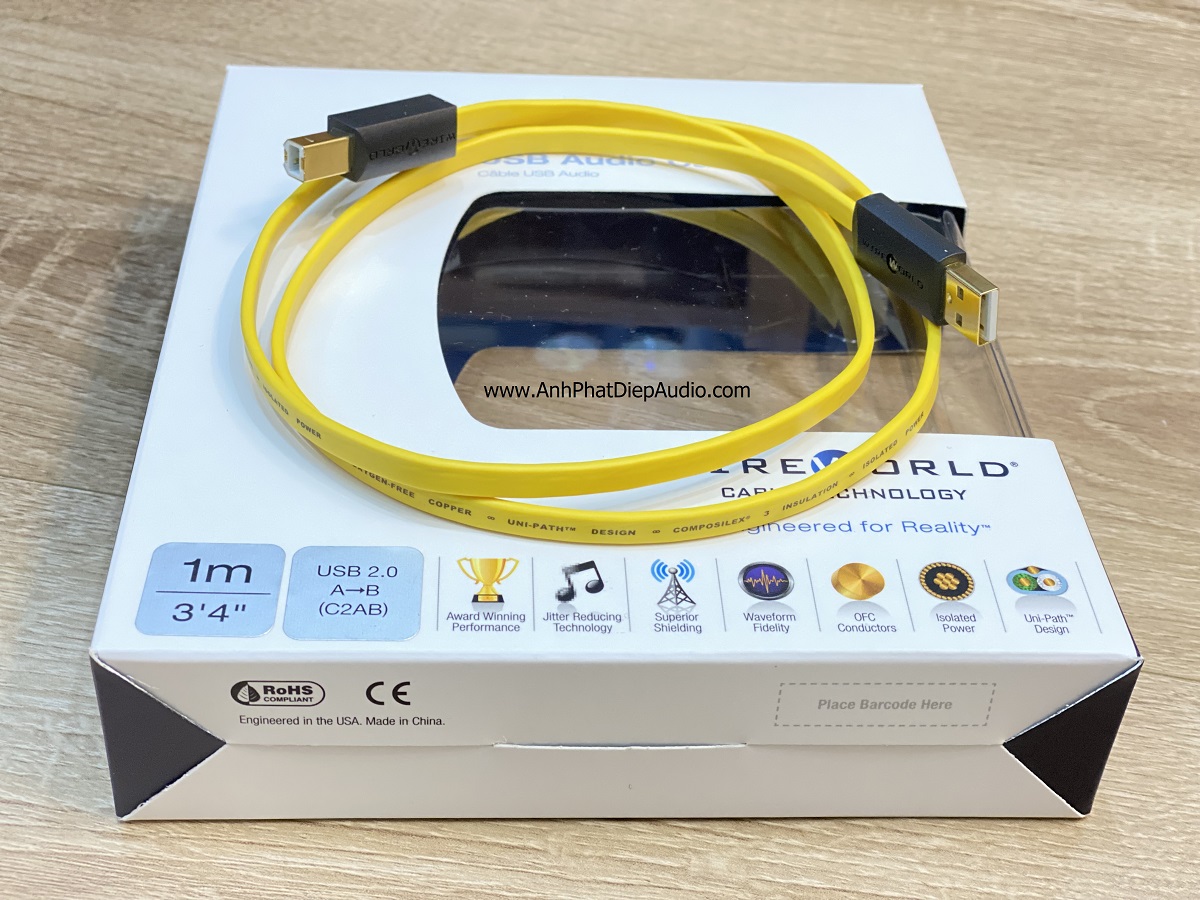 Dây usb WIREWORLD Chroma 8 USB 2.0 A to B Audio Cables