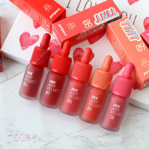 Son kem lì, mướt môi peripera lip tint ink airy velvet tint - hàn quốc01