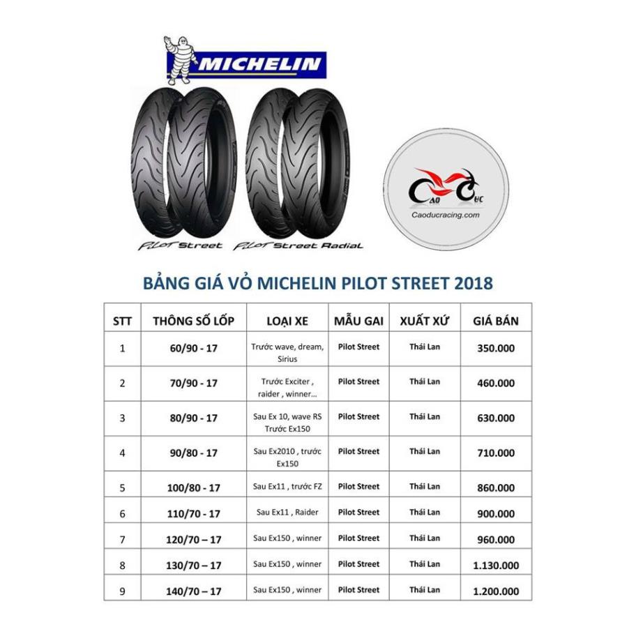 Vỏ michelin 140/70/17 [Vỏ không ruột] CD68