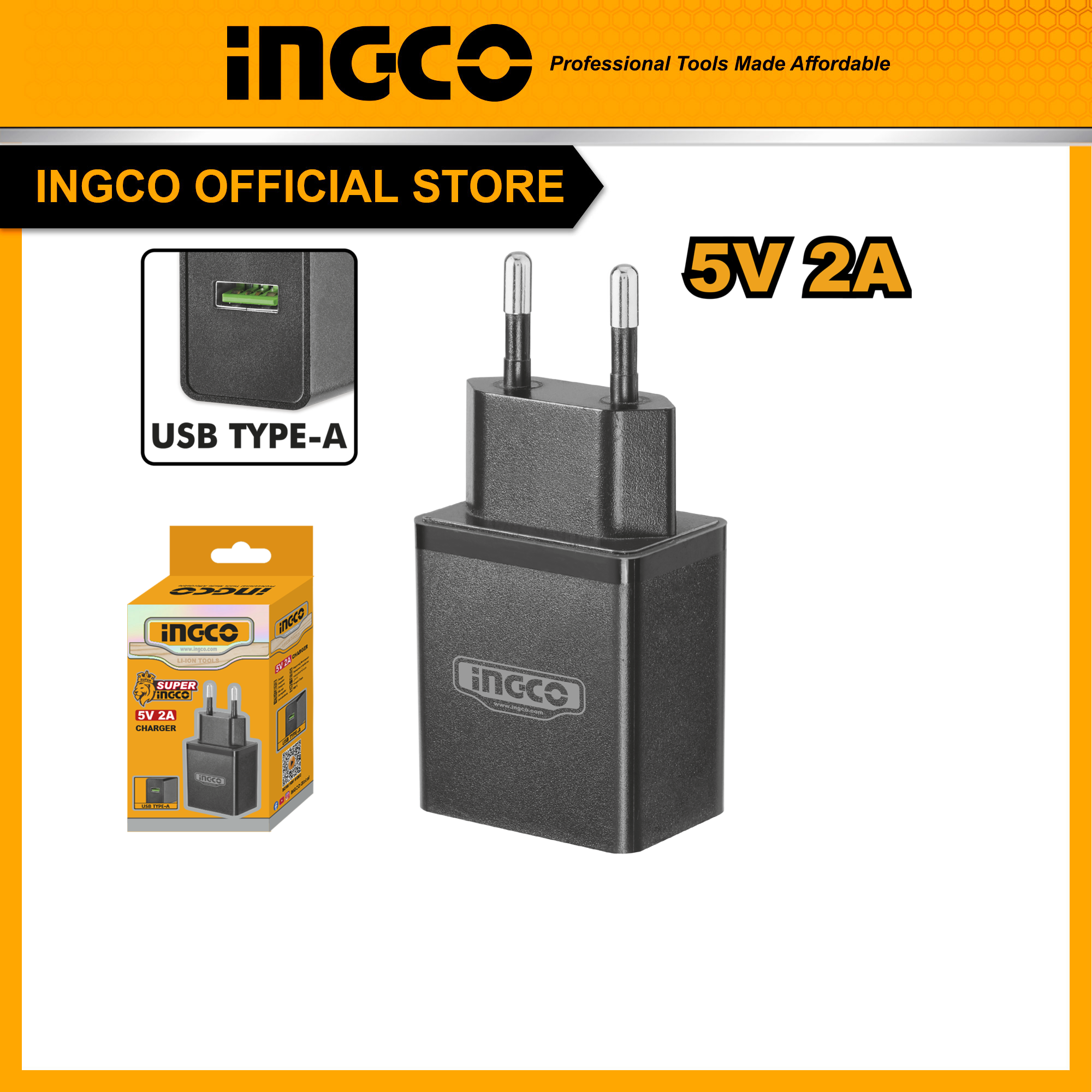 Củ sạc điện thoại type-A sang type-C INGCO FCLI120502