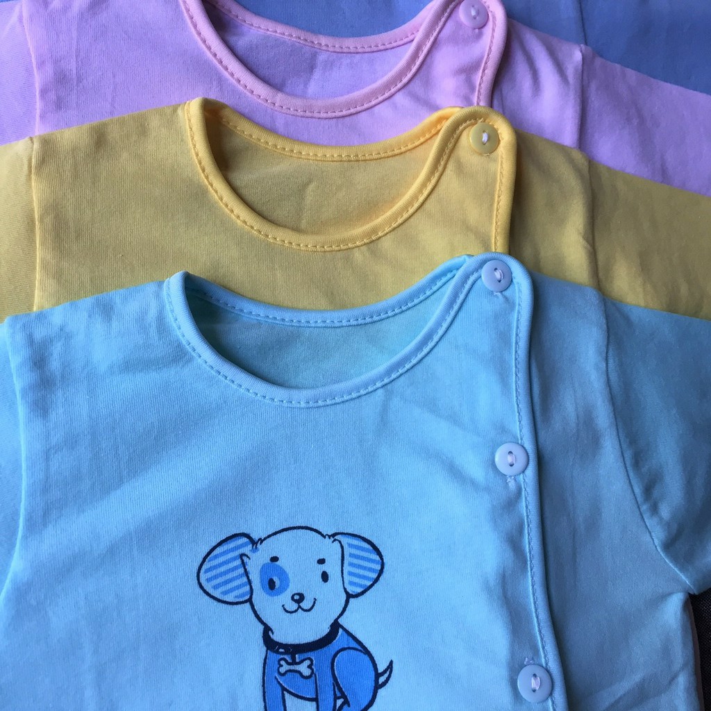 Áo dài cho bé sơ sinh cotton khuy lệch  (4-6kg)