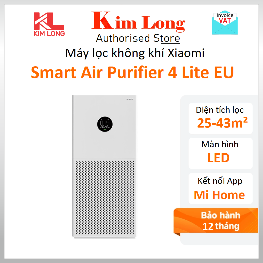 Máy lọc không khí Xiaomi Smart Air Purifier 4 Lite EU BHR5274GL - Hàng chính hãng Digiworld