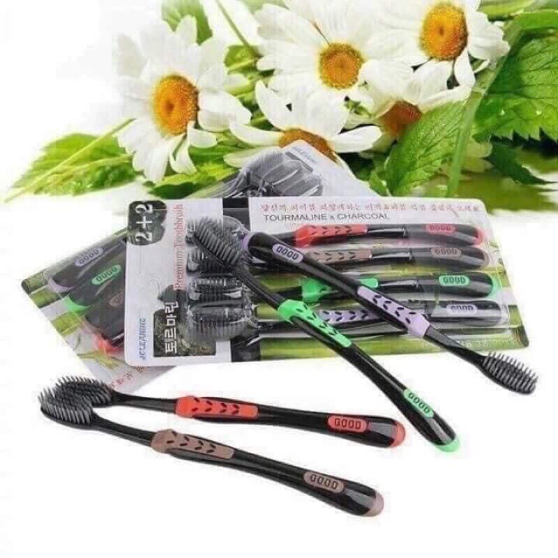 SÉT 4 CHIẾC BÀN CHẢI THAN TRE HOẠT TÍNH