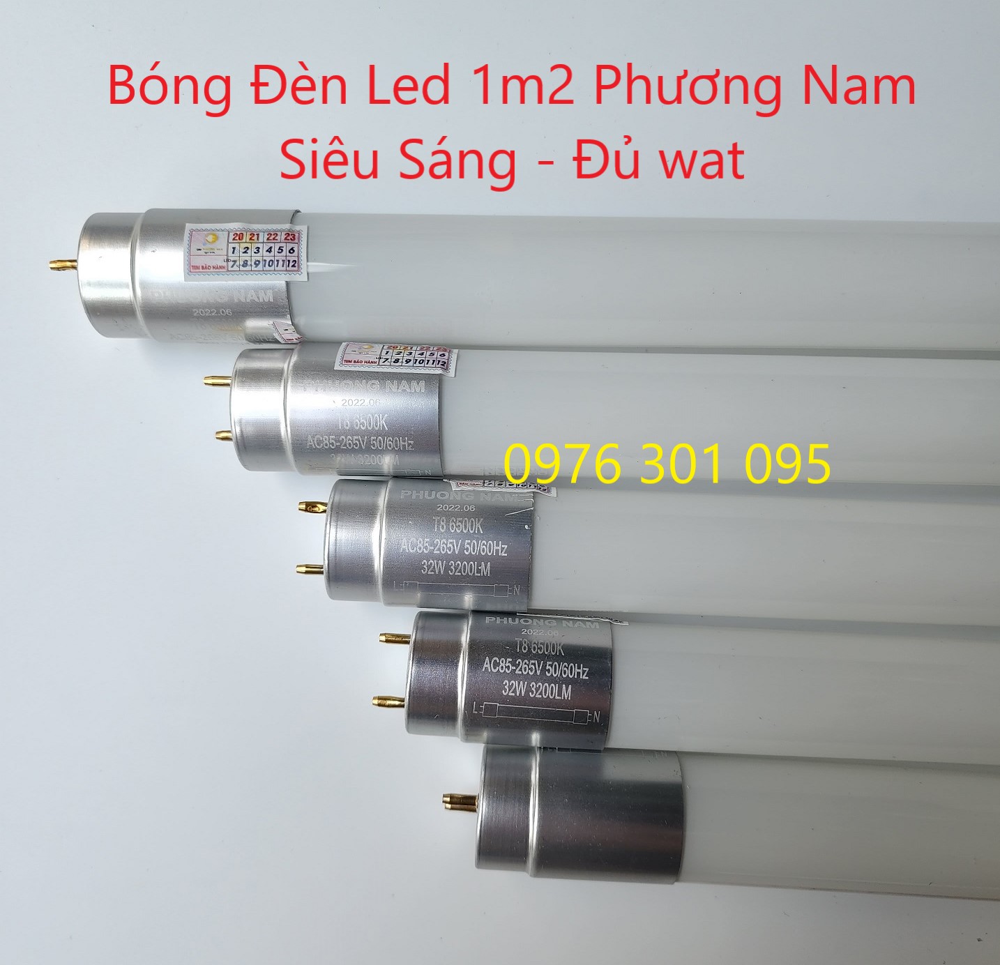 Combo of 5 Super Bright 1m2 32W Led Tube Lights, Energy Saving Type 1