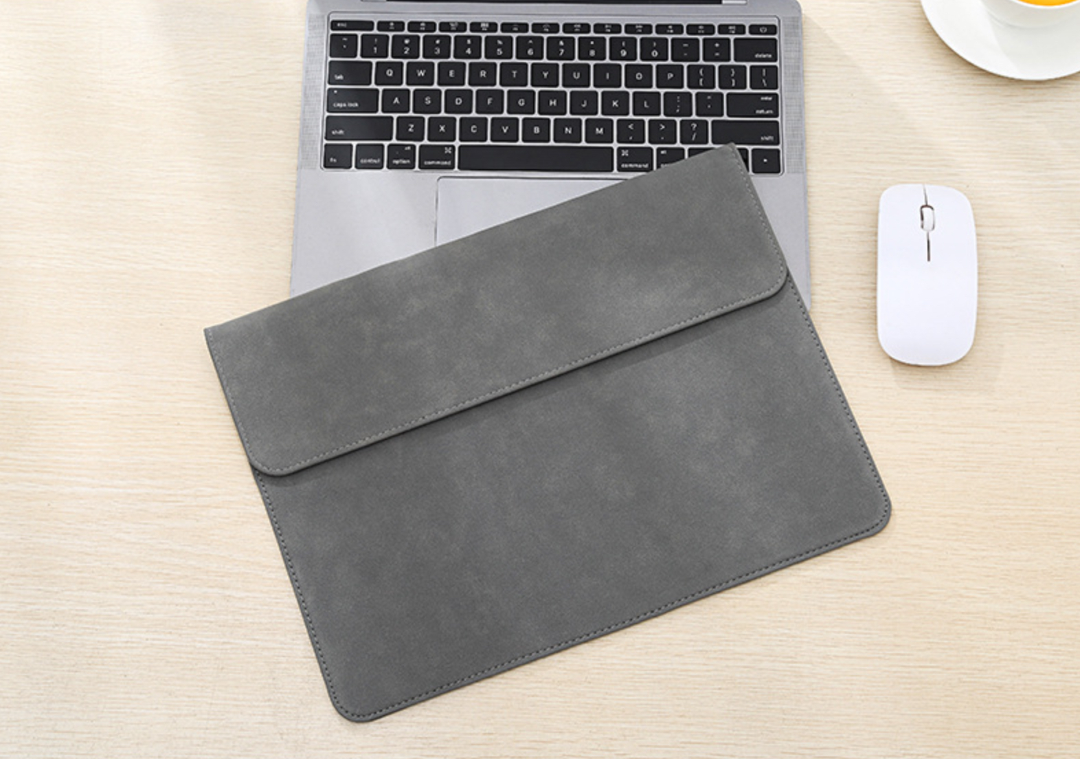 Bao da, túi da chống sốc cho Macbook, Laptop surface kèm ví đựng sạc chuột