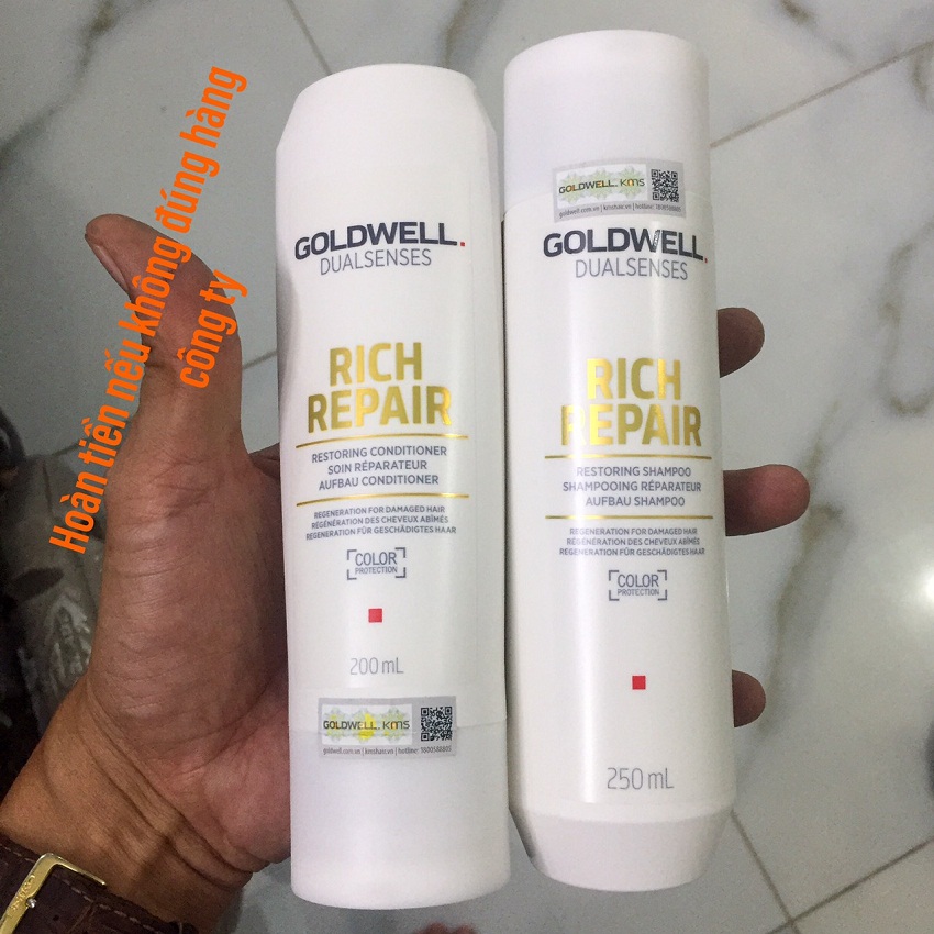 [HCM]Dầu gội xả Goldwell Dualsenses Rich Repair Đức chăm sóc tóc hư tổn (2x250ML)
