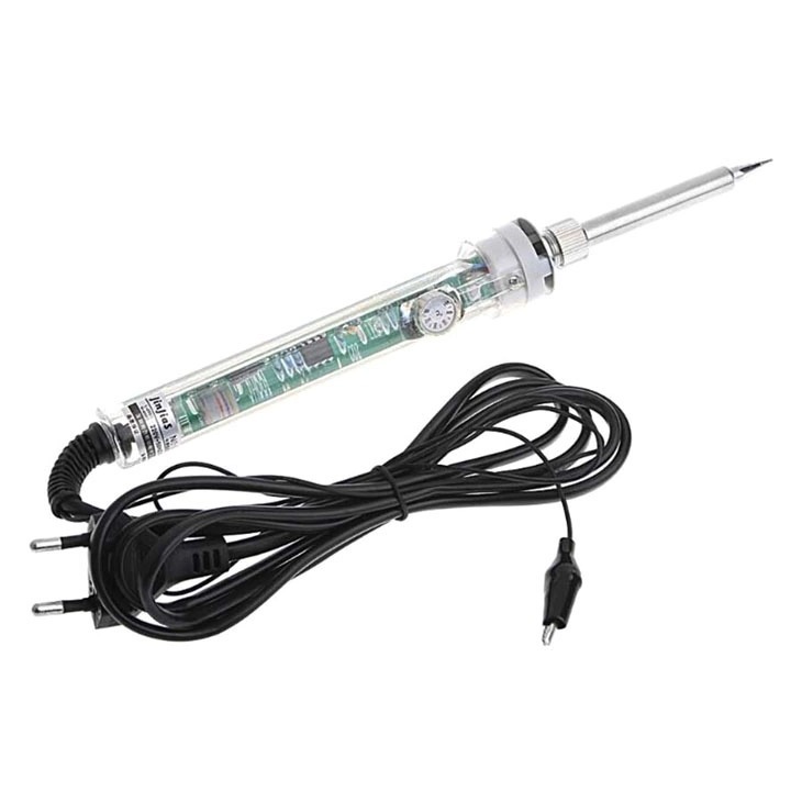 Combo Mỏ Hàn 907 220V-60W và 5 Món Phụ Kiện (Mũi Hàn Dao, Kệ Hàn, Bọt Biển, Thiếc OK, Nhựa Thông)\