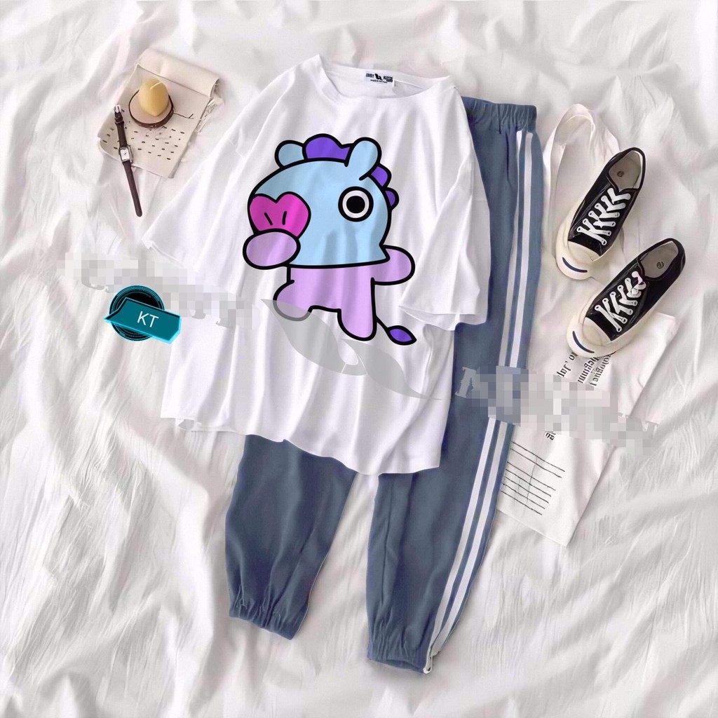 Sét áo ngựa tím + quần chun gấu kth1120