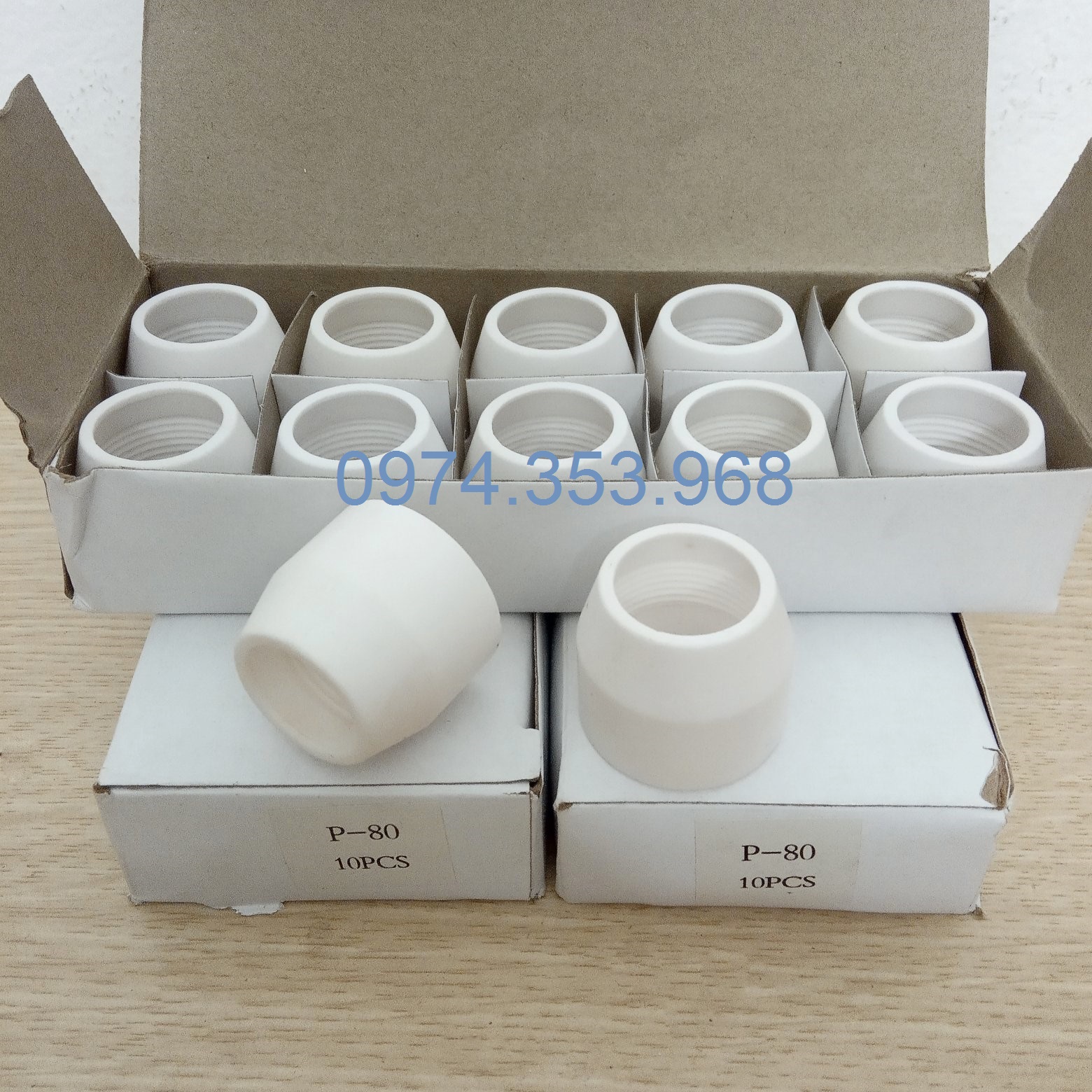 Sứ cắt plasma P80 - Hộp 10 cái chụp sứ mỏ cắt plasma P80
