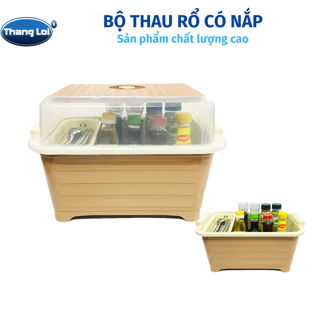 Kệ Chén Bát Thau Rổ Có Nắp Úp Chén Bát, Úp Bình Sữa Cho Bé