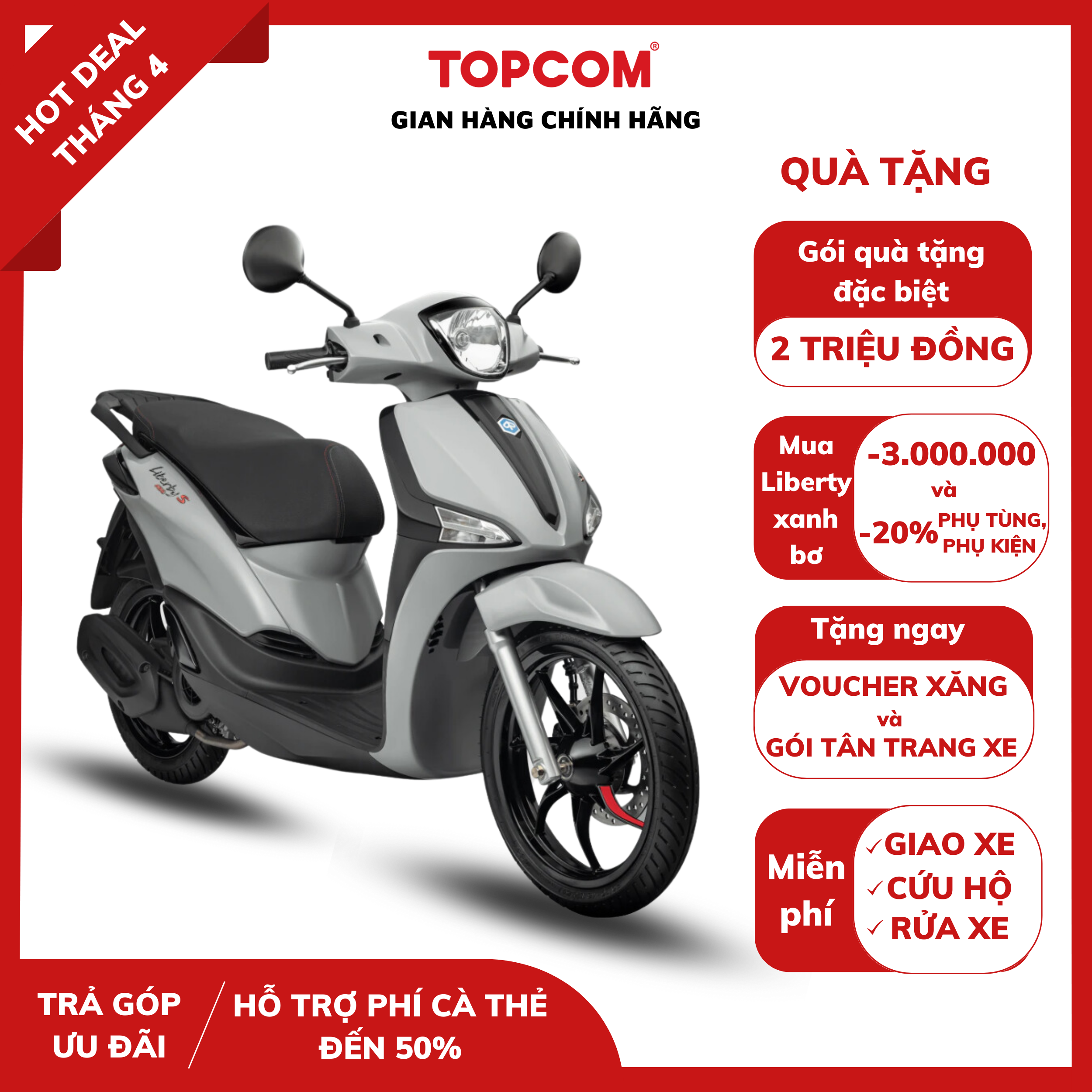 [Trả góp 0%] Xe máy Piaggio Liberty S 125