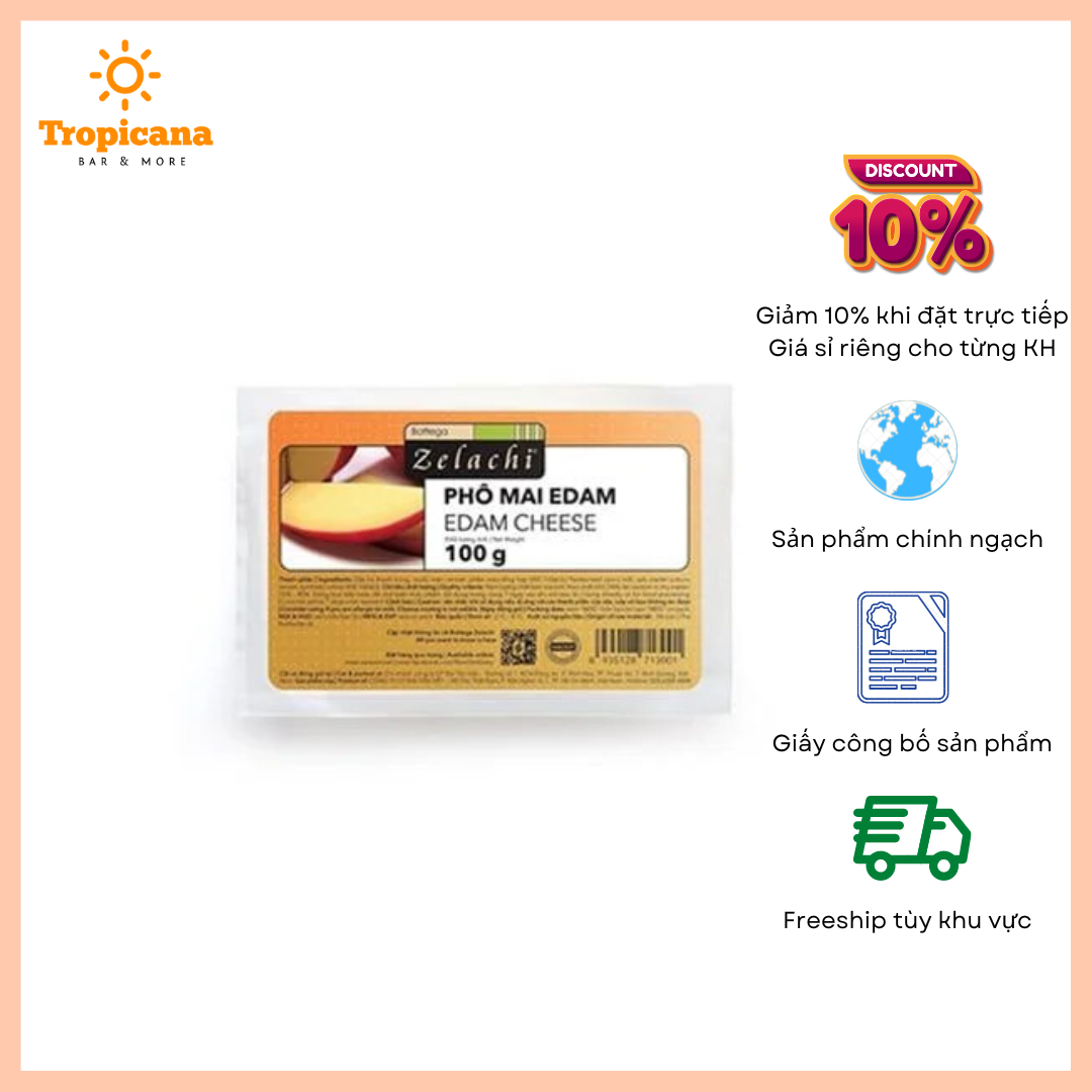 Phô mai Edam Bottega Zelachi 100g