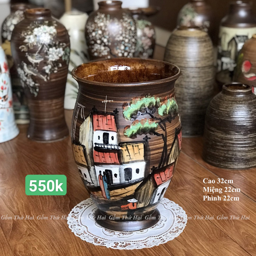 BT23 high grade rustic men bowl flower vase ceramic vase desktop decoration drawing pattern ceramic vase GTH