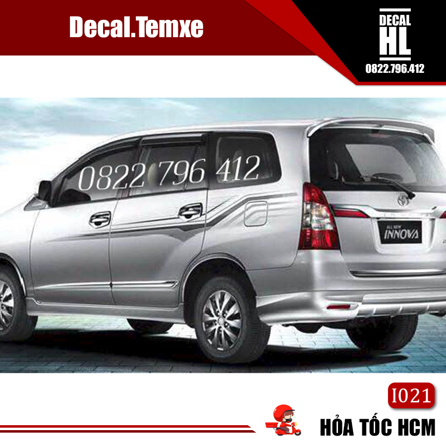 Tem dán sườn xe Innova mẫu mới I021