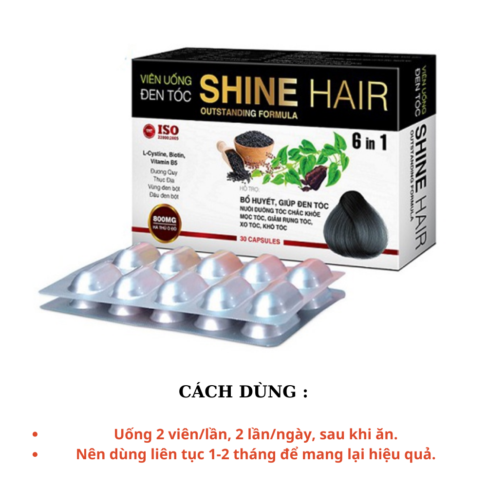 [HCM]VIÊN UỐNG ĐEN TÓC KÍCH THÍCH MỌC TÓC SHINE HAIR
