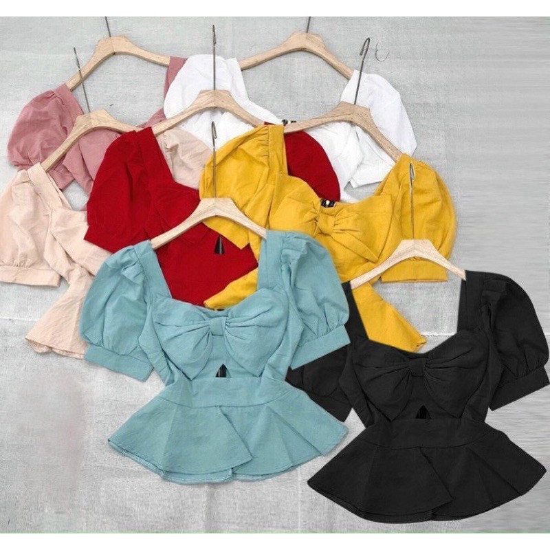 Áo peplum nơ bigsize 60=>90kg