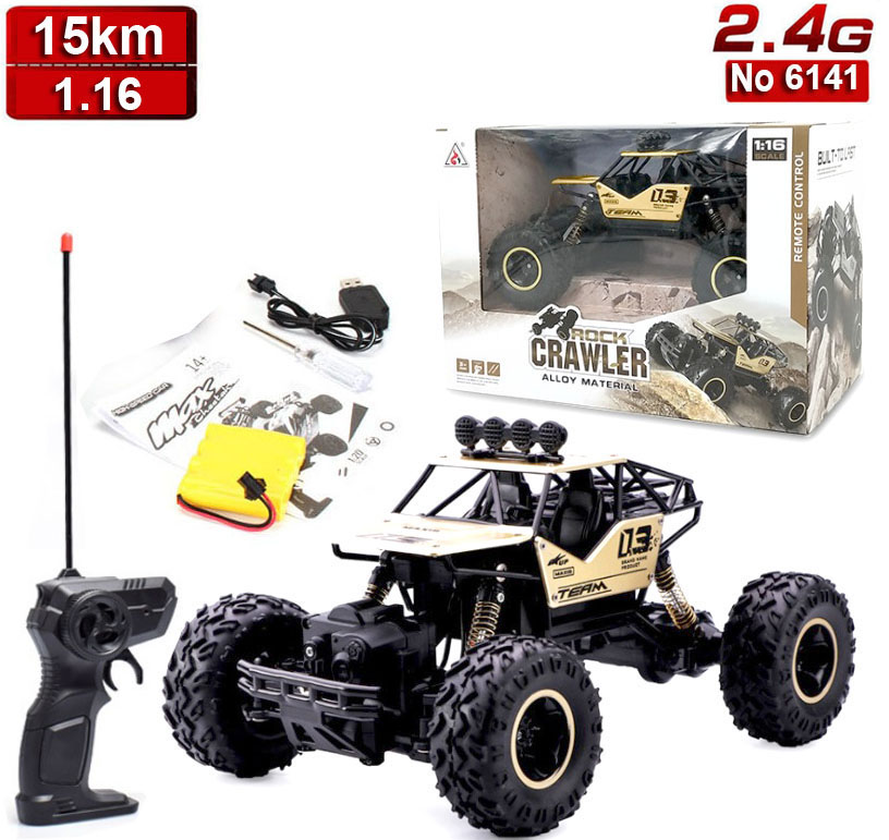Xe Ô Tô  Địa Hình Điểu Khiển Leo Dốc Giảm Sóc 2 Cầu Cỡ Lớn Tỉ Lệ 1.16 (Vàng)