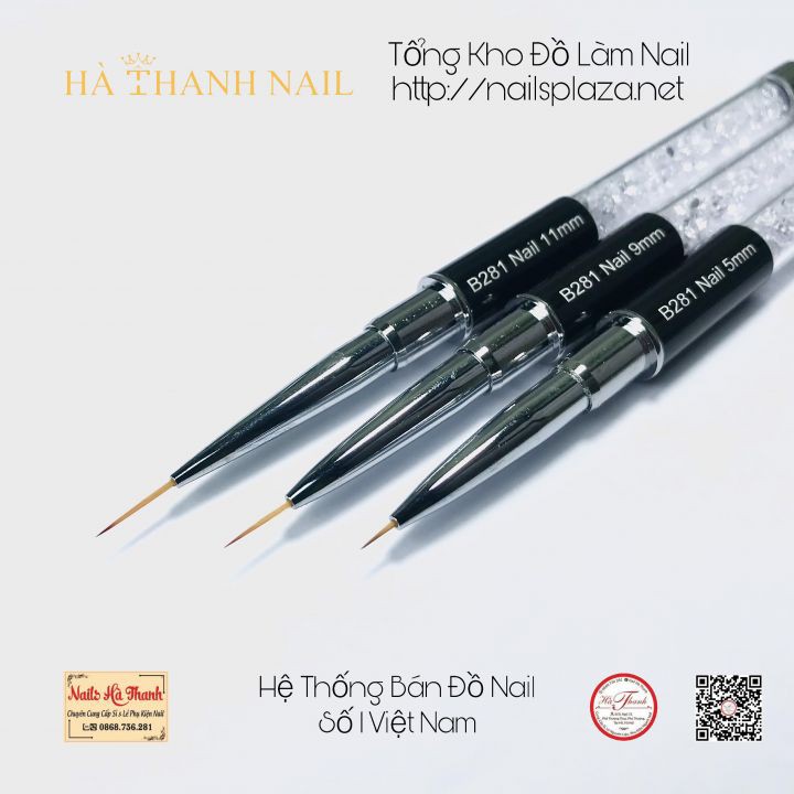 Cọ Vẽ Nét Cán Đá 3 Cỡ 5mm 9mm 11mm