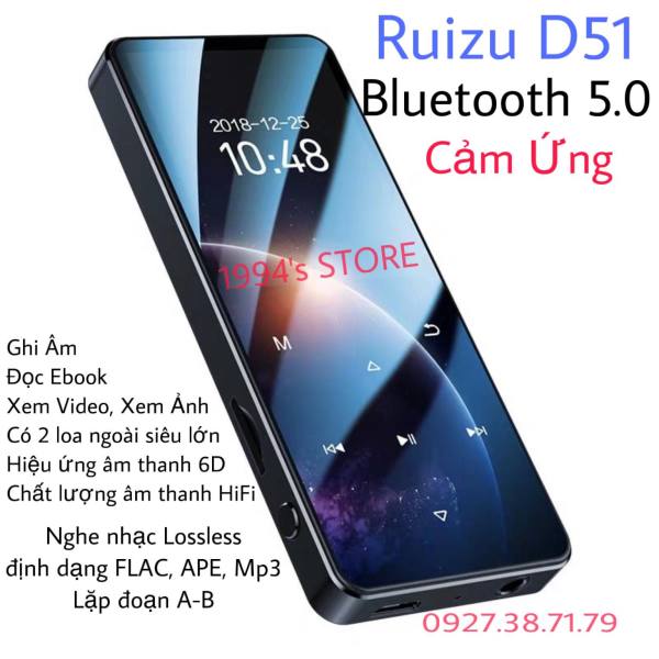 (CÓ SẴN) Máy Nghe Nhạc Ruizu D51 Bluetooth 5.0 Bản 16Gb - Loa Ngoài - Màn cong 1,5D - Phiên bản 2021