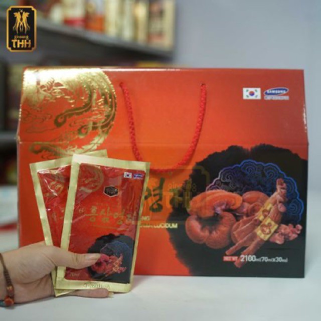 [FREESHIP KHUYẾN MẠI CHÍNH HÃNG] NƯỚC HỒNG SÂM LINH CHI HÀN QUỐC 30 gói