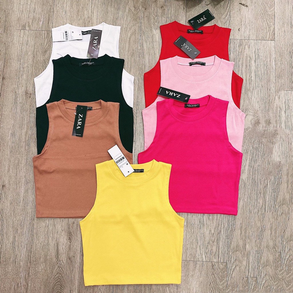 Áo 3 lỗ croptop trơn ôm body siêu xinh chất thun thái mềm mịn