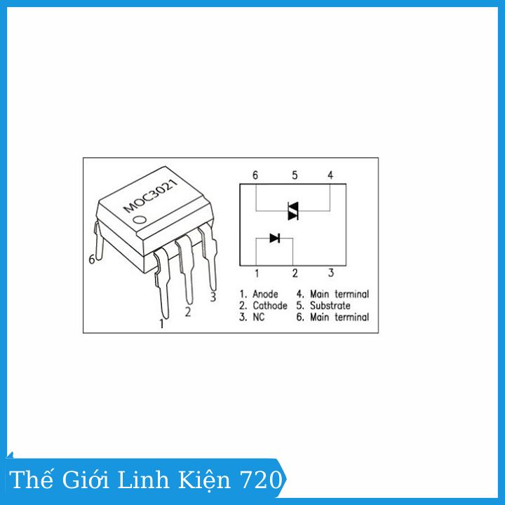Combo 2 Ic MOC3021 6 chân cắm (DIP6) / chân dán(SOP6)