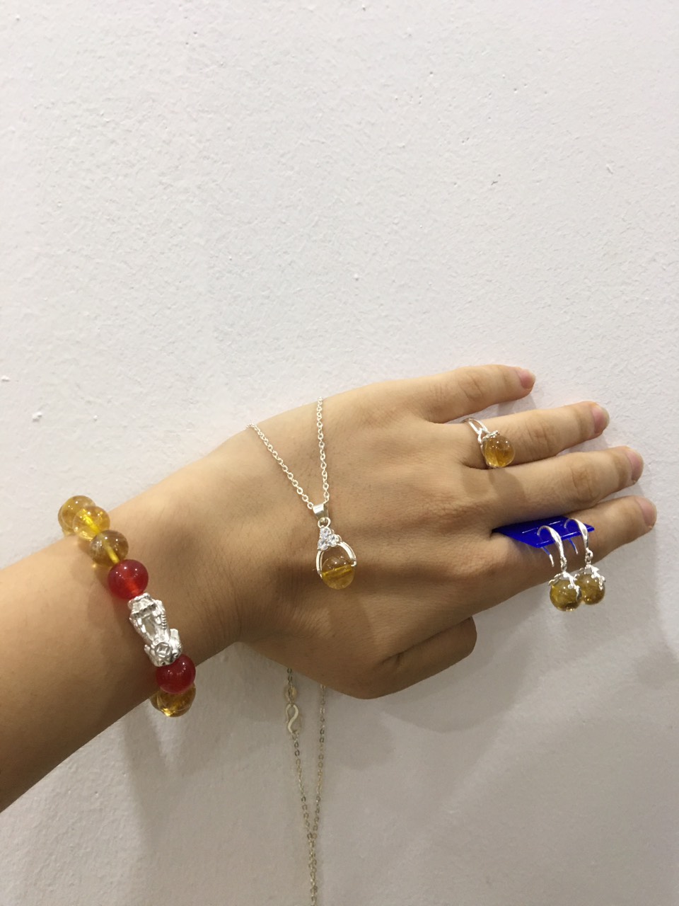 Bộ trang sức bạc đá thạch anh
