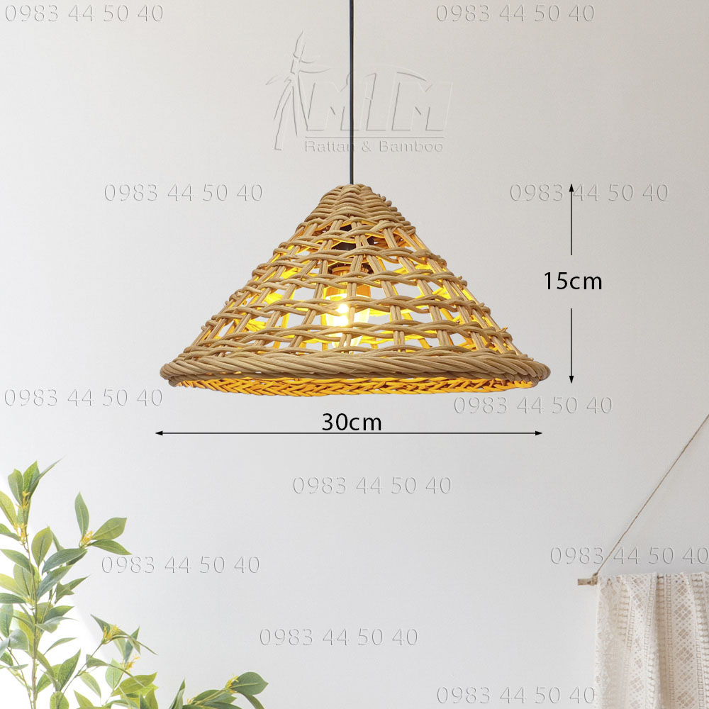 Đèn mây MTDM23 - Đèn mây tre, Đèn trang trí, Đèn treo thả