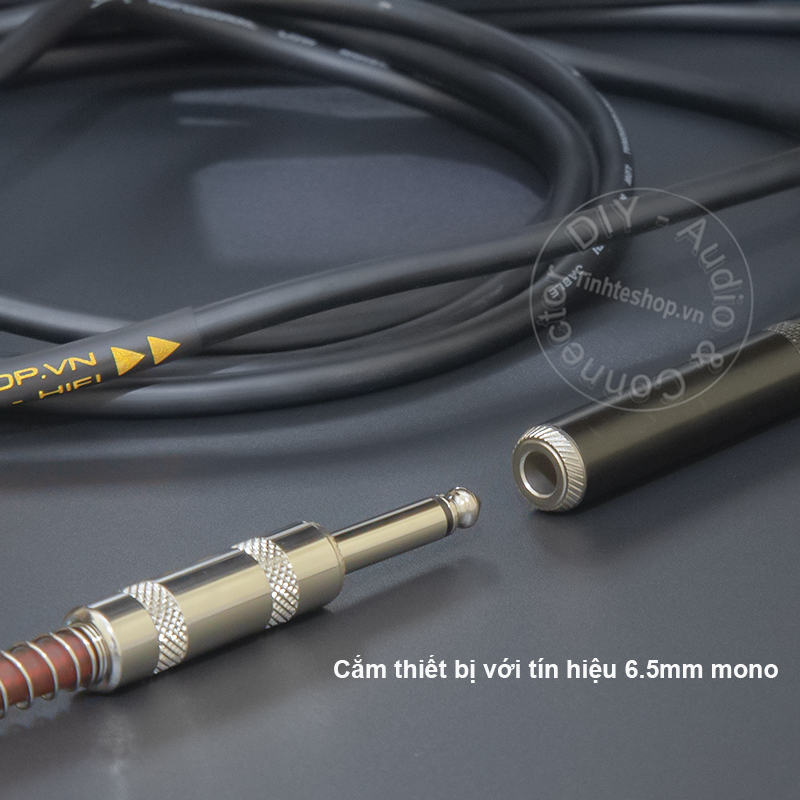 Jack 3.5 sang 6.5 mono cắm cho micro loa kéo âm ly mini DIY 0.2 đến 1 mét - Cáp 3.5mm ra 6.5mm mono
