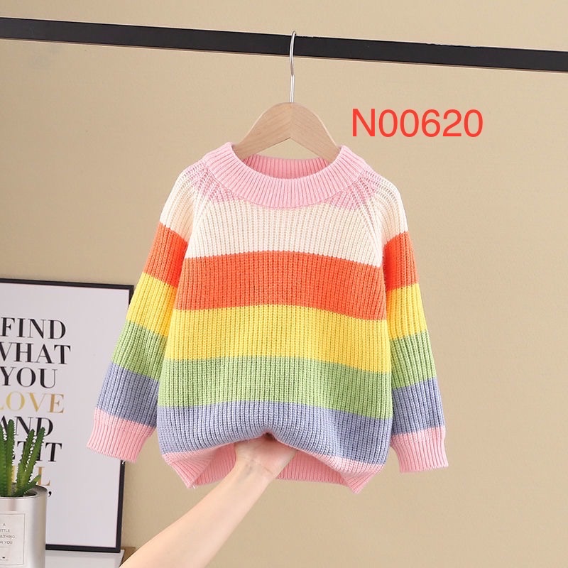 Áo Len Kẻ Nhiều Màu Cho Bé ( N00620 )