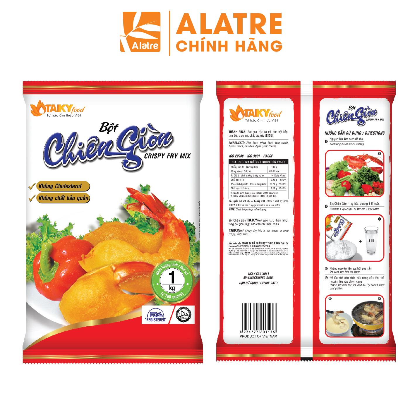 Bột chiên giòn đỏ Tài Ký gói 1kg