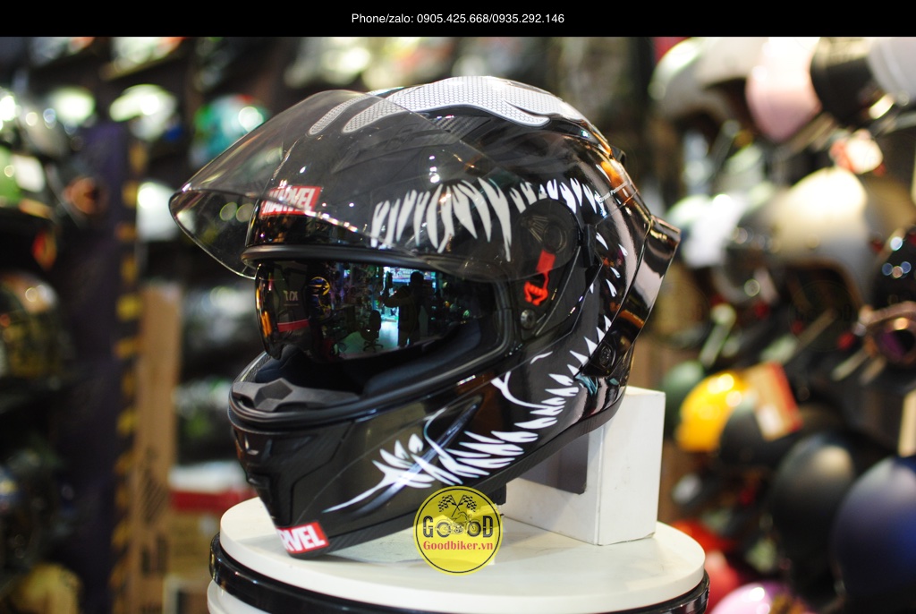 Mũ bảo hiểm Fullface 2 KÍNH ROC 03 tem Venom
