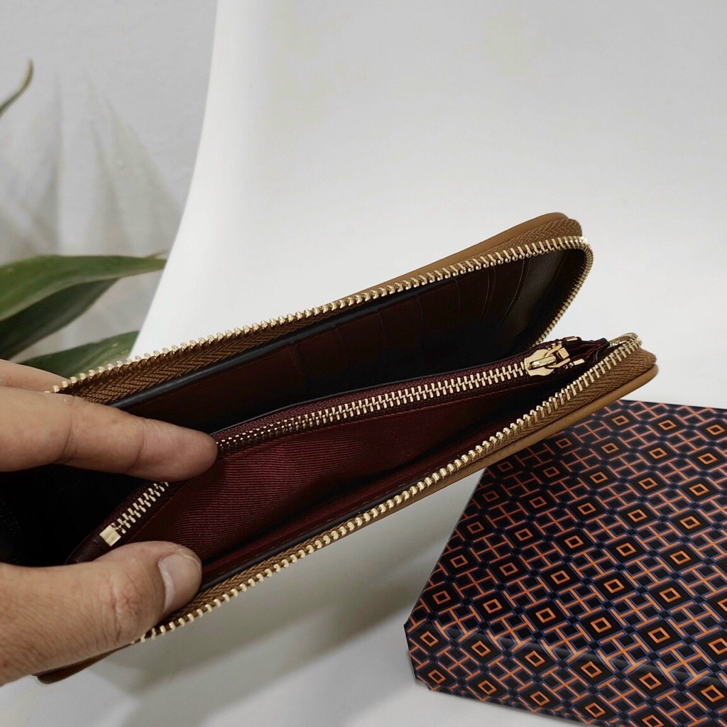 [FULL BOX] Tory Burch- T Monogram Jacquard Zip Continental Wallet 793