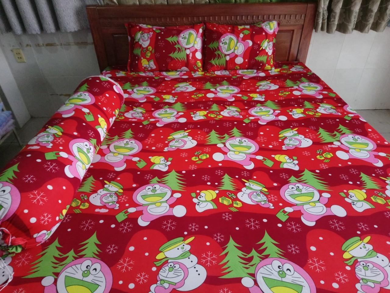 Bộ dra thun lạnh hàn quốc 1m8 x 2m ( 1 dra + 3 áo gối)