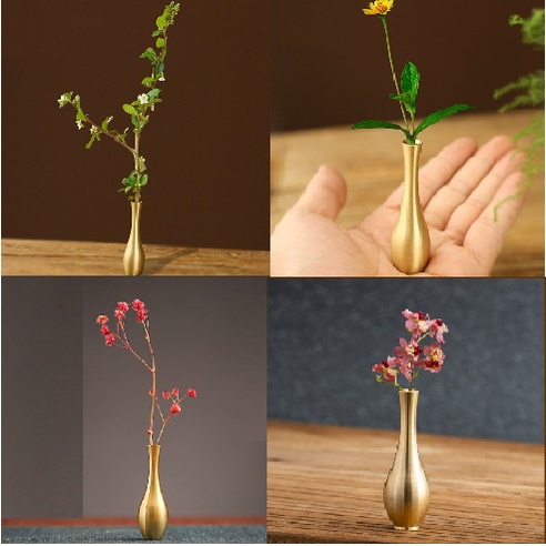 Bình hoa Đồng Mini cắm hoa,nhang 6cm(bàn thờ,ô tô,nhà phố)- trang trí thờ cúng
