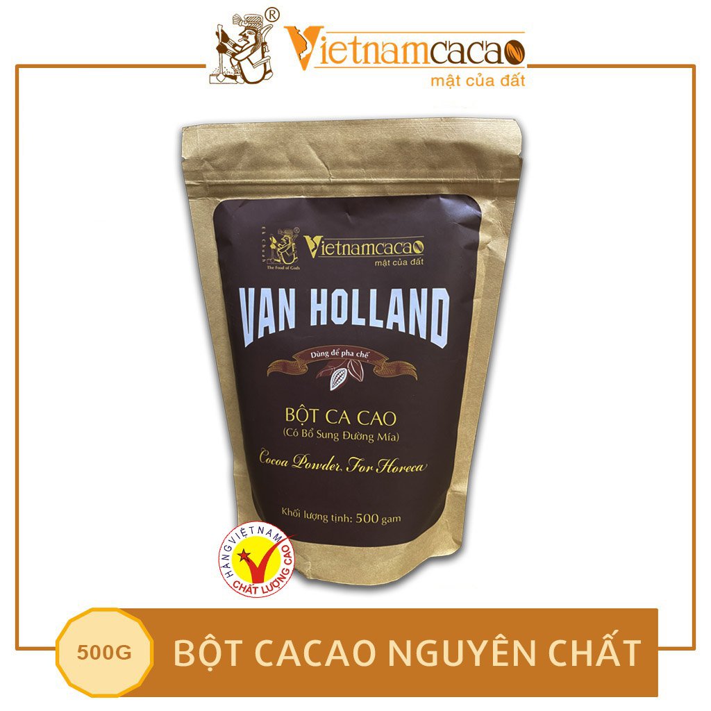 Bột cacao Van Holland dùng để pha chế - túi 500g - Vianacacao
