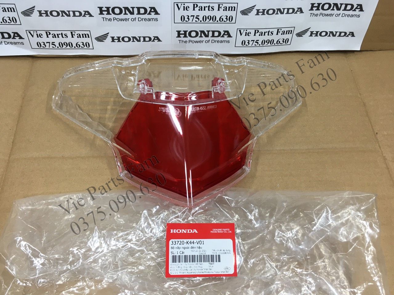 BỘ NẮP NGOÀI ĐÈN HẬU CHO XE VISION 2015-2020, HÀNG DIN HONDA MỚI 100%