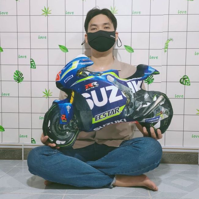 GẤU BÔNG HÌNH CHIẾC XE MOTO CHO BÉ 1 TUỔI GỐI NẰM NGỦ IN 3D HÌNH XE MOTO NHIỀU MÀU CHO BÉ