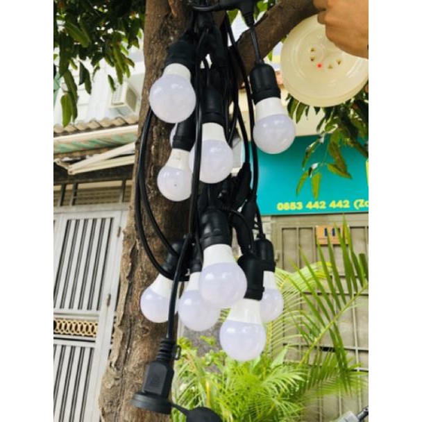 [RẺ VÔ ĐỐI] Đèn dây ngoài trời 5M 10 đui( chưa bao gồm bóng) HABALI